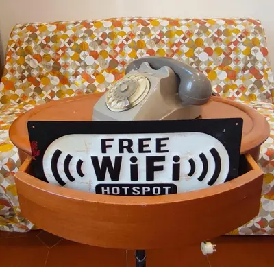 a cake with a free wifi hot spot in a bowl at Casetta del Quadraro in Rome