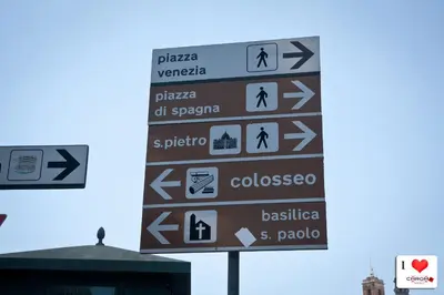 a sign with a bunch of street signs on it at Chroma Italy - Chroma Octho in Rome