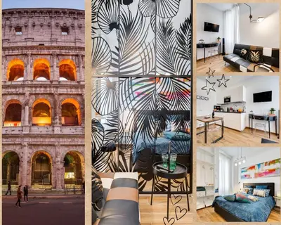 a collage of photos with the eiffel tower at Roma in Relax Lovely Loft in the center of Rome Fabrizia in Rome
