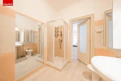 a bathroom with a shower and a sink and a toilet at GuestHost - La finestra sui palazzi di Roma Apartment in Rome