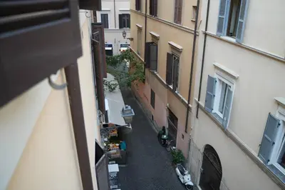 an overhead view of an alley between two buildings at Residenza Bernini in Rome