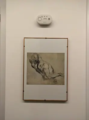 a framed drawing of a woman on a wall at MT apartment in Rome