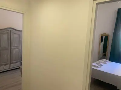 a room with a bathroom with a sink and a mirror at New opening Sweet Apartament Trastevere in Rome