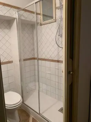 a bathroom with a shower and a toilet at Navona Rhome in Rome