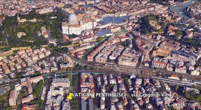 an overhead view of a city with a highway at Vatican Penthouse Near S.Peter's Square in Rome