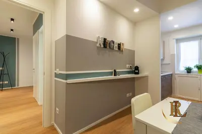 a kitchen with a sink and a counter top at Silverius - Roma's Delightful Lodges in Rome