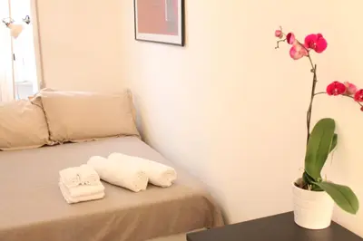 a room with a bed with towels and a plant at Maison Yassi Piazza del Popolo in Rome