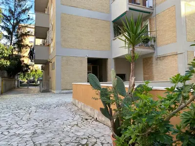 a building with a palm tree in front of it at CASA BALU' in Rome
