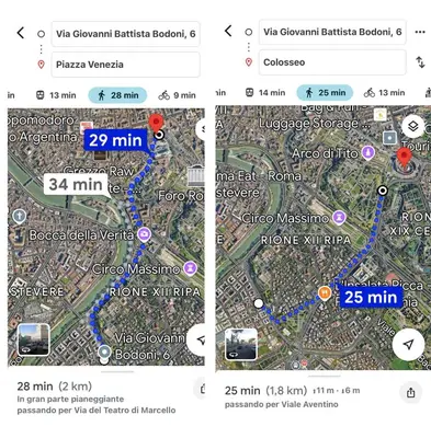 a screenshot of a cell phone with a map at Piazza Testaccio Home apt E1- Luminoso con vista piazza Testaccio in Rome