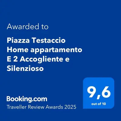 a screenshot of a phone with the text awarded to pizza taza taza home at Piazza Testaccio Home appartamento E 2 Accogliente e Silenzioso in Rome