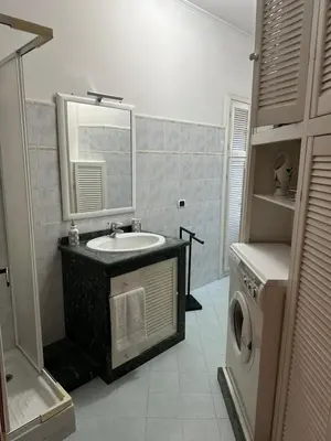 a bathroom with a sink and a mirror at Ginny's Home in Rome