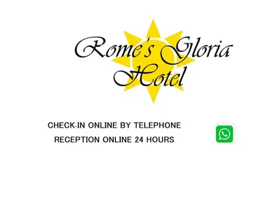 a sign for a hotel with a yellow star at ROME'S GLORIA HOTEL in Rome