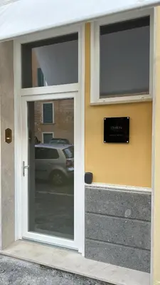 a front door of a building with a window at Japandi Space by Nosdom Properties in Rome