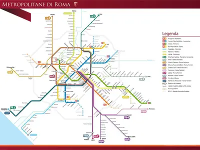a map of the metroline de roma subway at Sofia's Suites Guesthouse in Rome