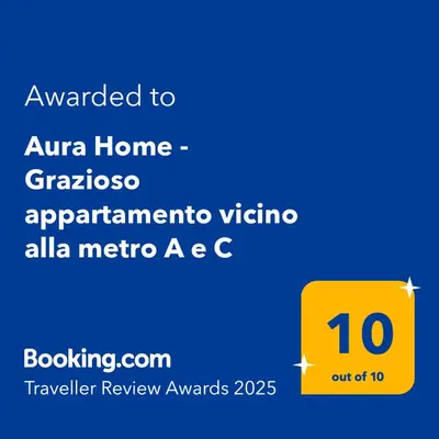 a screenshot of theania home page with a yellow sign at Aura Home Grazioso Appartamento a Pochi Passi dalla Metro A e C in Rome