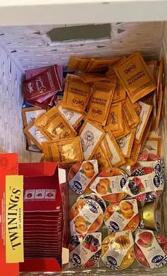 a box filled with different types of food at Blue Vatican House in Rome