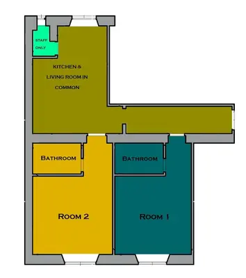 a floor plan of the second floor of a building at The Space Rooms in Rome