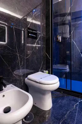 a bathroom with a toilet and a shower and a sink at Home at Rome Luxury Navona Guest House 2 in Rome