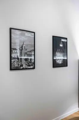 three pictures on a wall on a white wall at Home at Rome Luxury Navona Guest House 2 in Rome