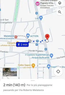 a screenshot of a google map of a city at A Casa di Domenico in Rome