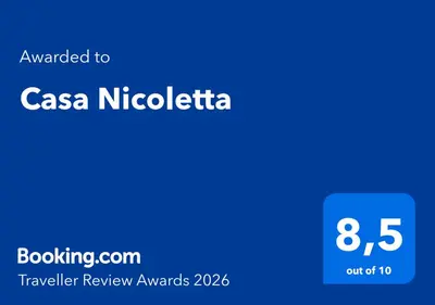 a blue screen with the text awarded to csa nitzrolica at Casa Nicoletta in Rome