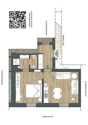 a floor plan of a house at MyItalyHome Roma in Rome