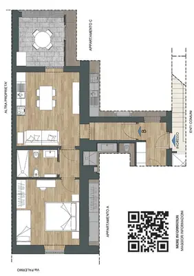 a floor plan of a house at MyItalyHome Roma in Rome