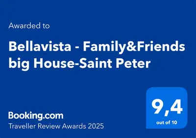 a blue sign with the words bellezia family andfriends big house saint p at Bellavista - Family&Friends big House-Saint Peter in Rome