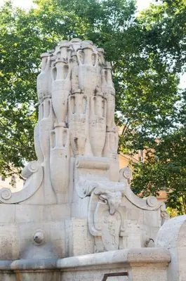 a statue of a monument with trees in the background at Testaccio Industrial Loft in Rome