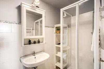 a bathroom with a sink and a shower at Borgo Pio Passetto Papale in Rome