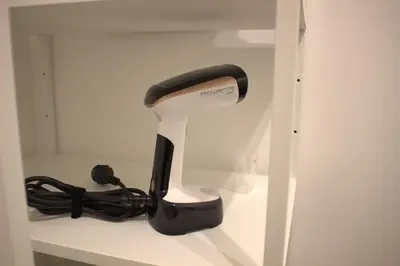 a black and white mixer sitting on a shelf at LPR Pantheon - Stylish Apartment at the Pantheon in Rome