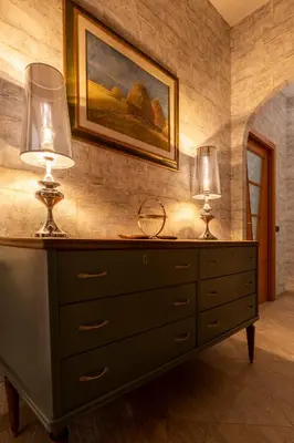 two lamps on top of a dresser in a room at Rome Elements Apartment in Rome