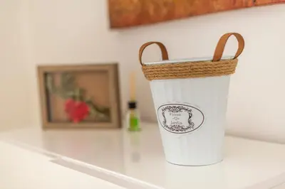 a basket sitting on top of a counter at The vatican garden in Rome