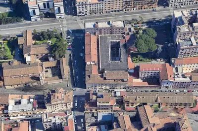 an overhead view of a city with buildings at HT BILO 2 COLOSSEO in Rome