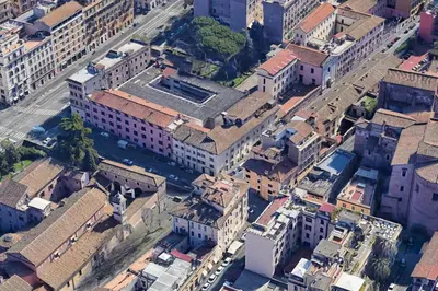 an aerial view of a city with buildings at HT BILO 2 COLOSSEO in Rome