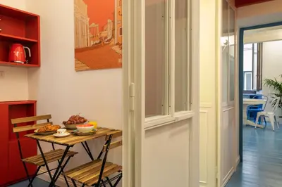 a small table in a kitchen with a tableablish at Farina 36 in Rome