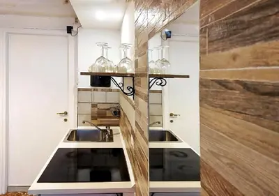 a kitchen with a sink and a counter at 
