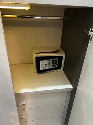 a microwave sitting on a shelf in a refrigerator at Love4Rome Guest House in Rome
