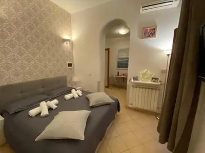 a bedroom with a large bed with white pillows at NAVONA DOMITIA HOME in Rome