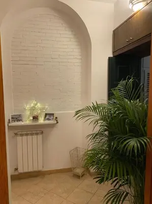 a room with a wall with an archway and a plant at NAVONA DOMITIA HOME in Rome