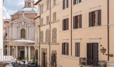 a view of a city street from a window at Navona Luxury Flat in Rome