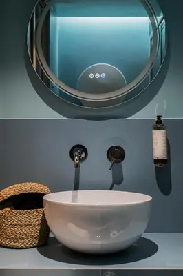 a bathroom with a sink and a mirror at 163 BOUTIQUE HOTEL in Rome