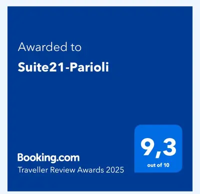 a screenshot of a cell phone with the text upgraded to suite parilot at Suite21-Parioli in Rome