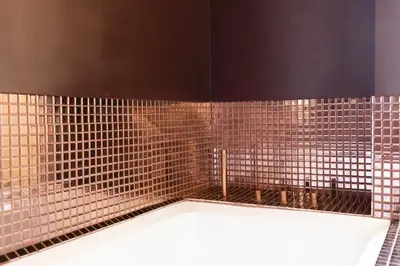 a bathroom with a cage with a tub in it at Via Veneto Supreme Terrace in Rome
