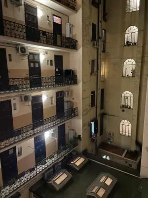 an overhead view of a bathroom in a building at Lilla’s Apartment in Rome