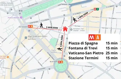 a map of a subway line in venice at JEF Apartments San Giovanni by Hostand in Rome