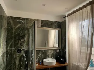 a white desk with a chair and a mirror at Heaven Luxury Home - 4 br, 3 bth, 13 pr, dowtown in Rome