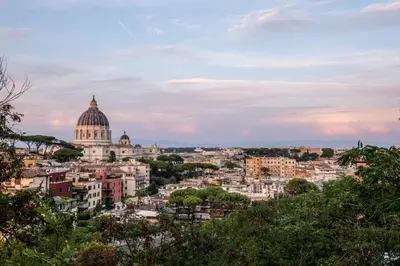 a view of a city skyline with a cathedral at Villa Alberici in Rome
