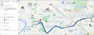 a map of a subway line with aroute at Delizioso appartamento al Pigneto in Rome