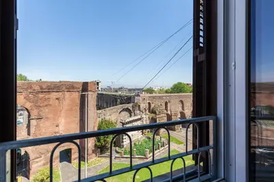 a view from a window of a castle at Hostly-ColorHome Rome Midtown in Rome